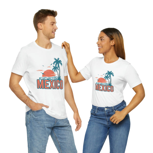Mexico T-Shirt - Retro Palm Tree & Beach Unisex Mexico Shirt