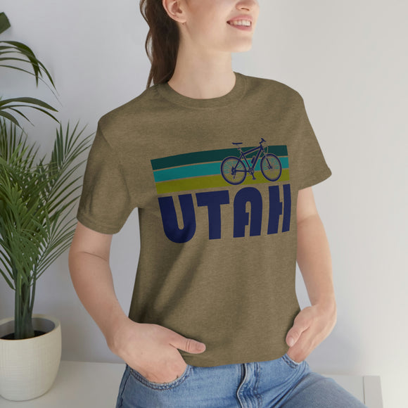 Utah T-Shirt - Retro Mountain Bike Adult Unisex Utah T Shirt