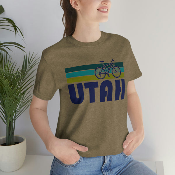 Utah T-Shirt - Retro Mountain Bike Adult Unisex Utah T Shirt