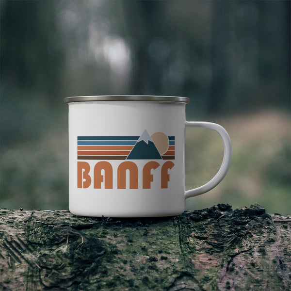 Banff, Canada Camp Mug - Retro Mountain Enamel Campfire Banff Mug