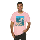 St. Augustine, Florida T-Shirt - Retro Palm Tree & Beach Unisex St. Augustine Shirt-116