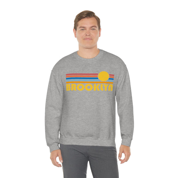 Brooklyn, New York Sweatshirt - Retro Sunrise Unisex
