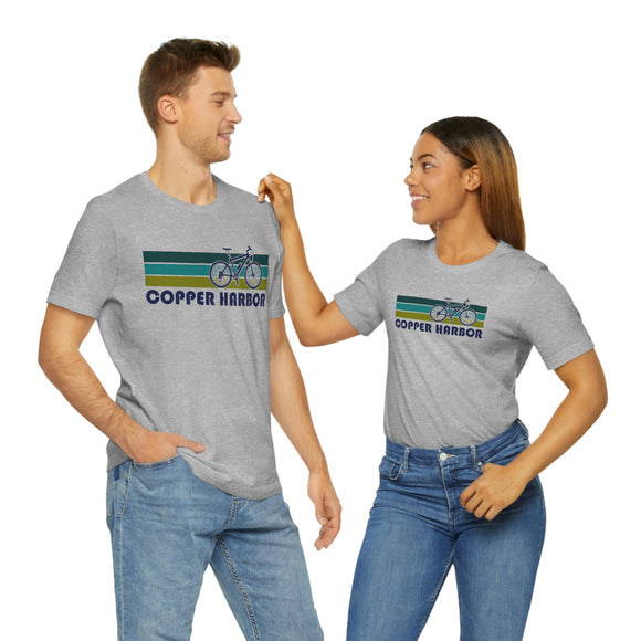 Copper Harbor T-Shirt - Retro Mountain Bike Adult Unisex Copper Harbor, Michigan T Shirt
