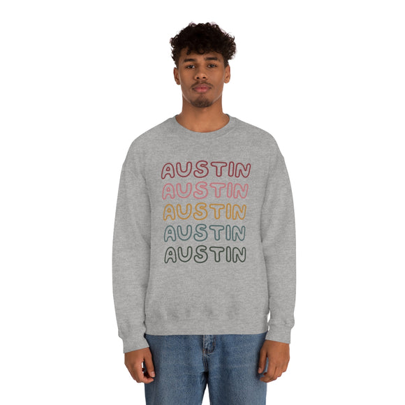 Austin, Texas Sweatshirt - Retro Five Color Unisex