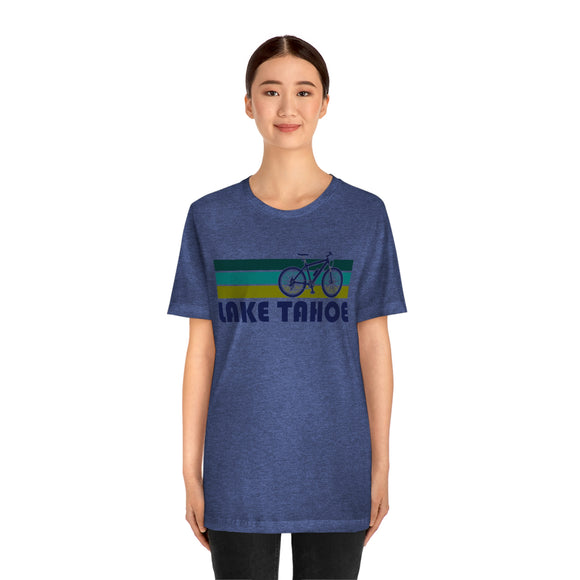 Lake Tahoe T-Shirt - Retro Mountain Bike Adult Unisex Lake Tahoe, Idaho T Shirt