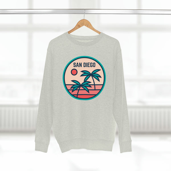 Premium San Diego, California Crewneck Sweatshirt - Retro Unisex Sweatshirt