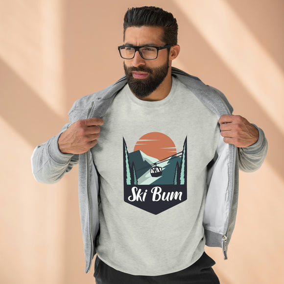 Premium Ski Bum Crewneck Sweatshirt - Retro Unisex Sweatshirt