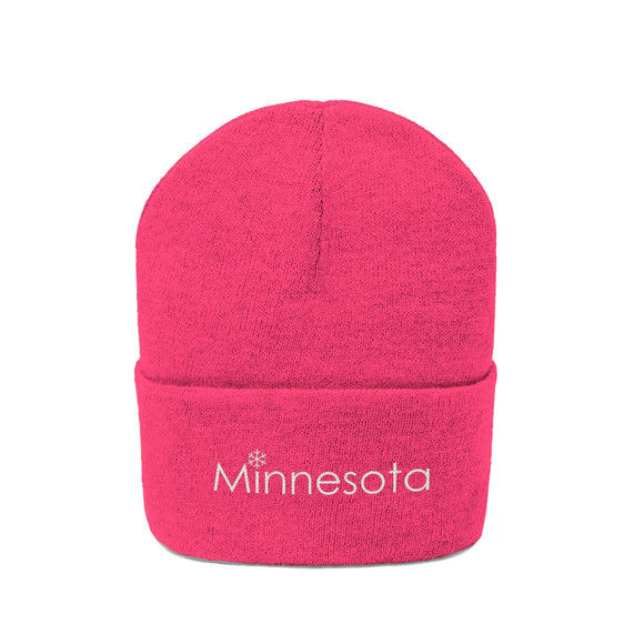 Minnesota Knit Beanie - Adult Embroidered Snowflake Minnesota Knit Hat