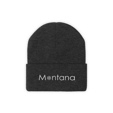 Buy black Montana Knit Beanie - Adult Embroidered Snowflake Montana Knit Hat