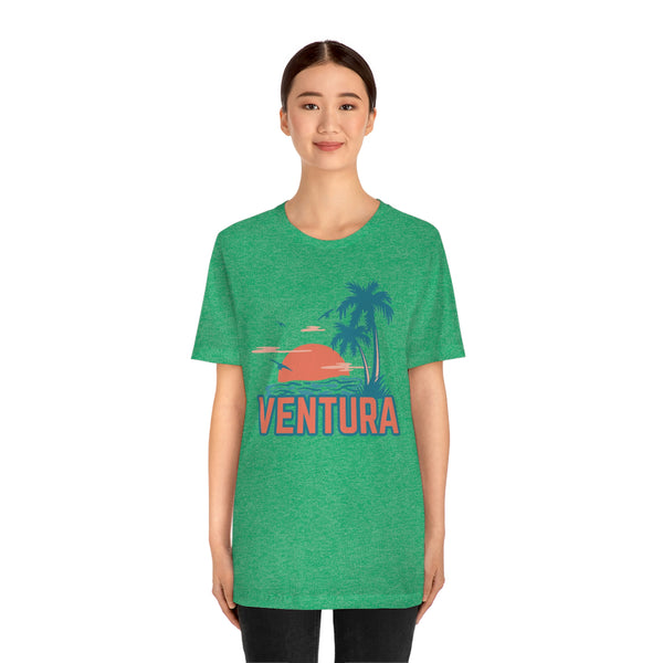 Ventura, California T-Shirt - Retro Palm Tree & Beach Unisex Ventura Shirt