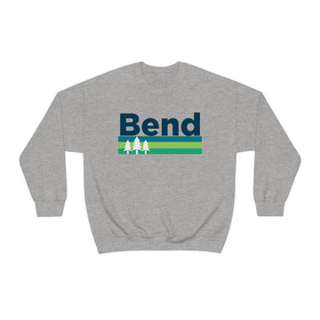 Buy sport-grey Bend, Oregon Sweatshirt - Retro Trees Unisex