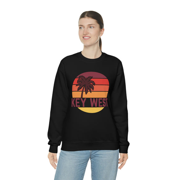 Key West, Florida Sweatshirt - Unisex Retro Palm Tree Crewneck Key West Sweatshirt
