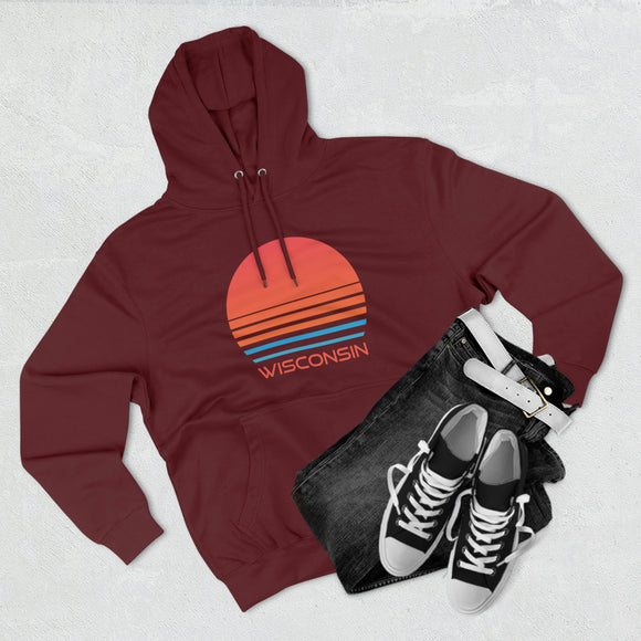 Premium Wisconsin Hoodie - Retro 80s Unisex Sweatshirt