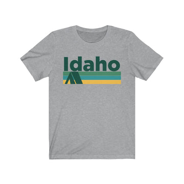 Buy athletic-heather Idaho T-Shirt - Retro Camping Adult Unisex Idaho T Shirt