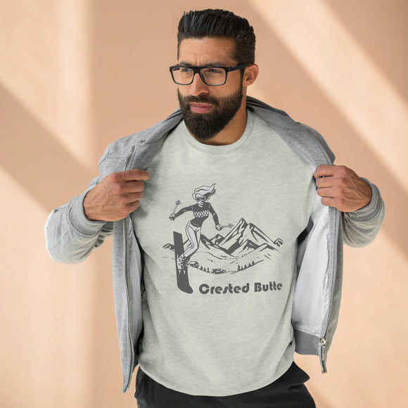 Premium Crested Butte, Colorado Crewneck Sweatshirt - Retro Unisex Sweatshirt