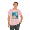 San Jose, California T-Shirt - Retro Palm Tree & Beach Unisex San Jose Shirt