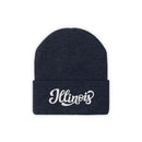 Illinois Beanie - Adult Hand Lettered Embroidered Illinois Knit Hat-9