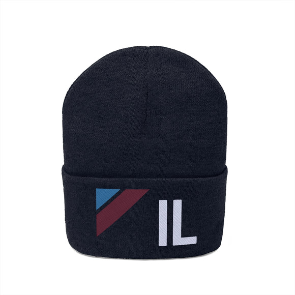 Illinois Beanie - Adult Embroidered Retro Illinois Knit Hat