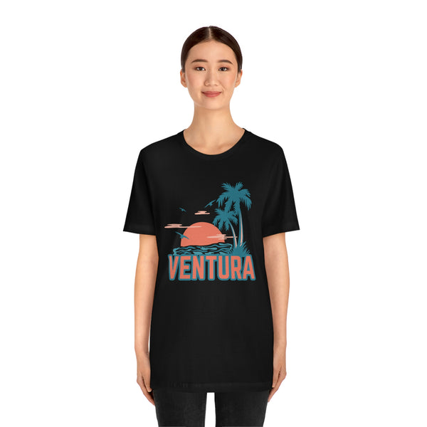 Ventura, California T-Shirt - Retro Palm Tree & Beach Unisex Ventura Shirt