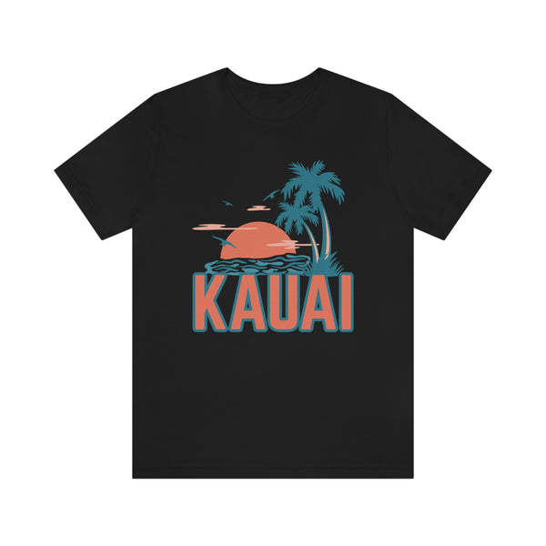 Kauai, Hawaii T-Shirt - Retro Palm Tree & Beach Unisex Kauai Shirt