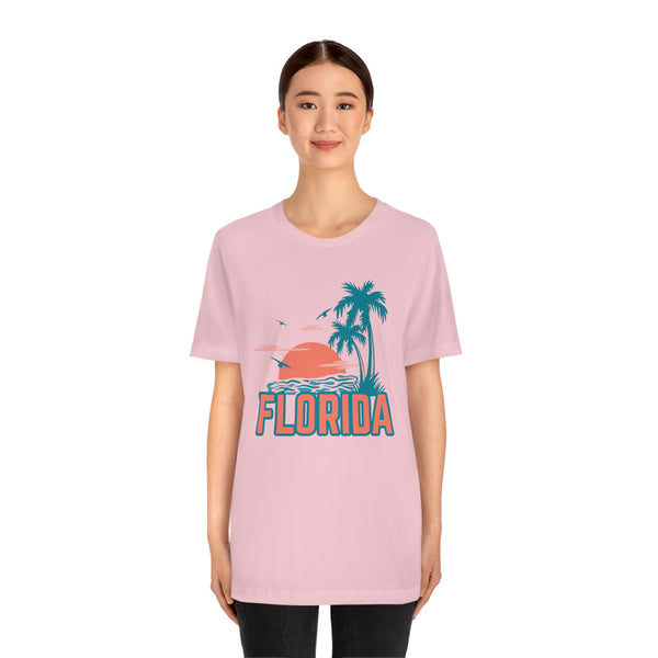 Florida T-Shirt - Retro Palm Tree & Beach Unisex Florida Shirt