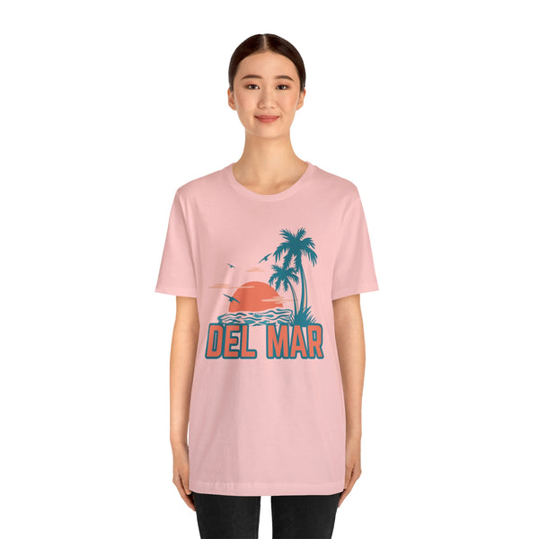 Del Mar, California T-Shirt - Retro Palm Tree & Beach Unisex Del Mar Shirt