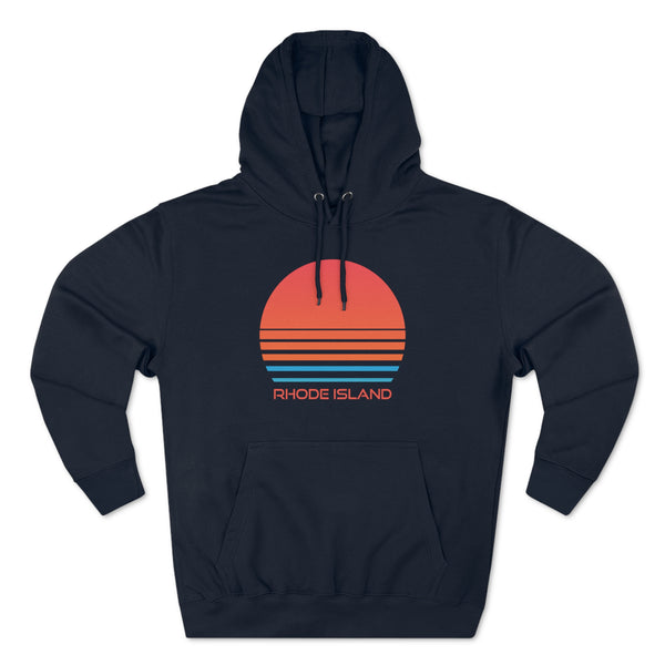 Premium Rhode Island Hoodie - Retro 80s Unisex Sweatshirt