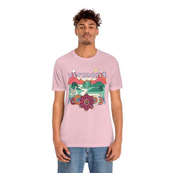 Vermont Shirt, Vermont Retro T-Shirt, Hippie Style Vermont tee, Vermont Mountain Shirt