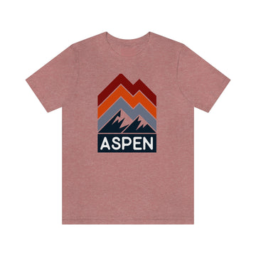 Aspen, Colorado T-Shirt - Retro Mountain Unisex Aspen Shirt - Chevron Peaks