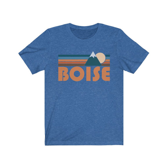 Boise, Idaho T-Shirt - Retro Mountain Adult Unisex Boise T Shirt
