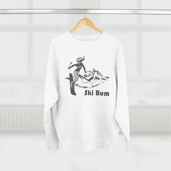 Premium Ski Bum Crewneck Sweatshirt - Retro Unisex Sweatshirt