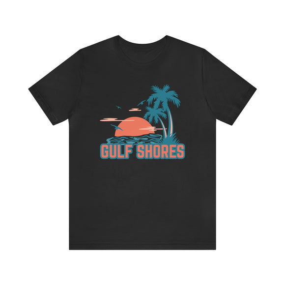 Gulf Shores, Alabama T-Shirt - Retro Palm Tree & Beach Unisex Gulf Shores Shirt