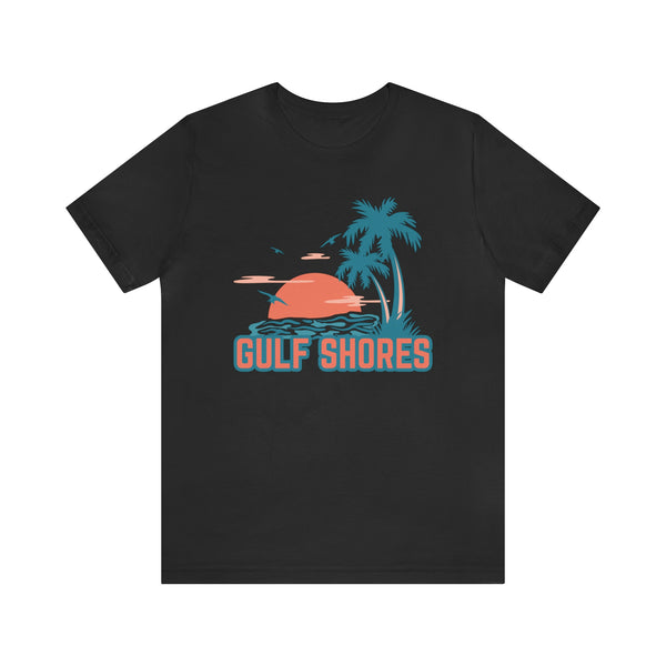 Gulf Shores, Alabama T-Shirt - Retro Palm Tree & Beach Unisex Gulf Shores Shirt