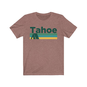 Lake Tahoe, California T-Shirt - Retro Camping Adult Unisex Lake Tahoe T Shirt