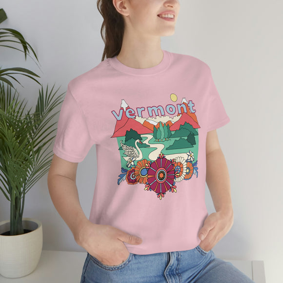 Vermont Shirt, Vermont Retro T-Shirt, Hippie Style Vermont tee, Vermont Mountain Shirt