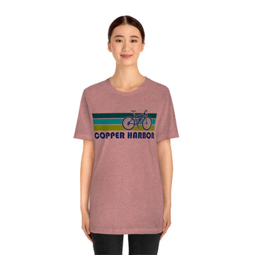 Copper Harbor T-Shirt - Retro Mountain Bike Adult Unisex Copper Harbor, Michigan T Shirt - 0