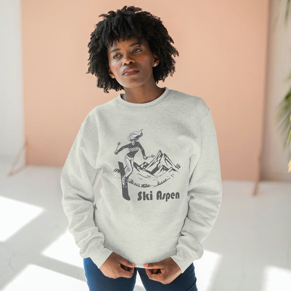Premium Aspen, Colorado Crewneck Sweatshirt - Retro Unisex Sweatshirt