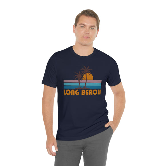 Long Beach, California T-Shirt - Retro Palm Tree Unisex Long Beach Shirt