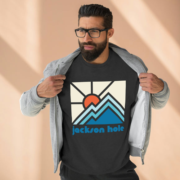 Premium Jackson Hole, Wyoming Crewneck Sweatshirt - Retro Unisex Sweatshirt