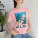 San Jose, California T-Shirt - Retro Palm Tree & Beach Unisex San Jose Shirt-117