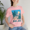 San Jose, California T-Shirt - Retro Palm Tree & Beach Unisex San Jose Shirt