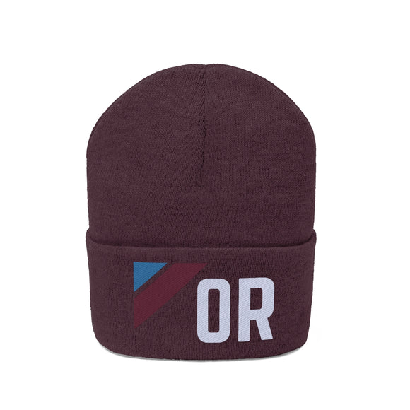 Oregon Beanie - Adult Embroidered Retro Oregon Knit Hat
