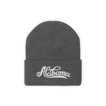 Buy graphite-heather Alabama Beanie - Adult Hand Lettered Embroidered Alabama Knit Hat