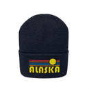 Alaska Beanie - Adult Embroidered Retro Sunset Alaska Knit Hat-10