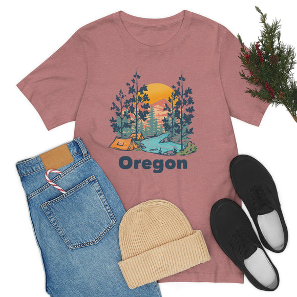 Oregon T-Shirt - Mountain Illustration Unisex Oregon Shirt
