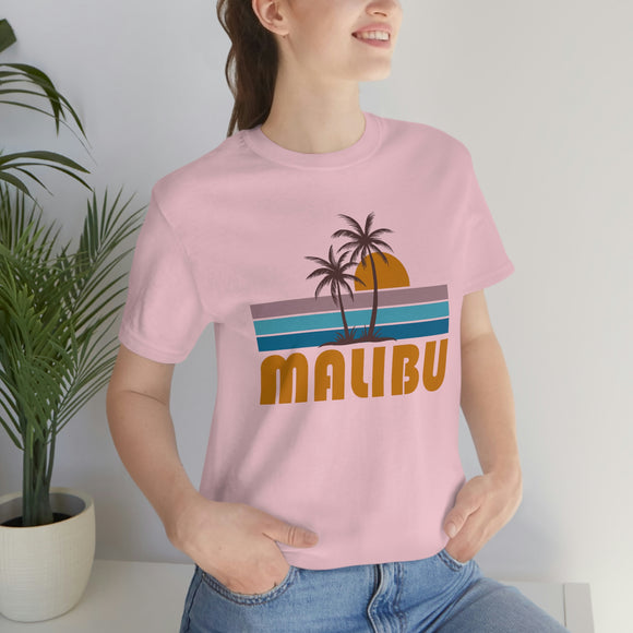 Malibu, California T-Shirt - Retro Palm Tree Unisex Malibu Shirt