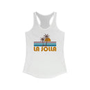 La Jolla, California Women's Tank - Retro Palm Tree Women's Racerback La Jolla Tank Top-2