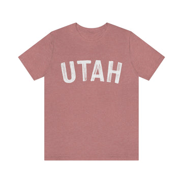 Buy heather-mauve Utah T-Shirt - Paint Text Unisex Utah Shirt