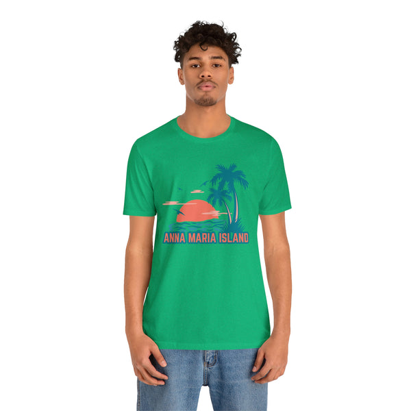 Anna Maria Island, Florida T-Shirt - Retro Palm Tree & Beach Unisex Anna Maria Island Shirt