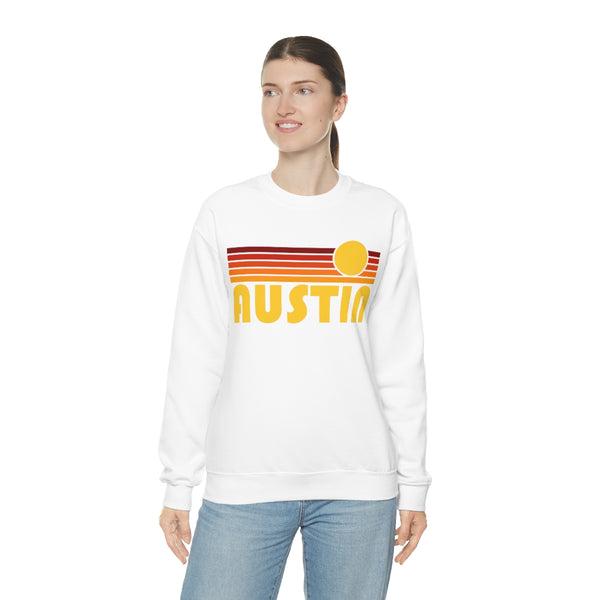 Austin, Texas Sweatshirt - Retro Sunset Unisex